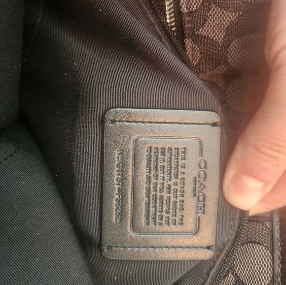 Coach Zip Top Tote in Signature Canvas Black and Gray F58282 - Picture 3 of 8